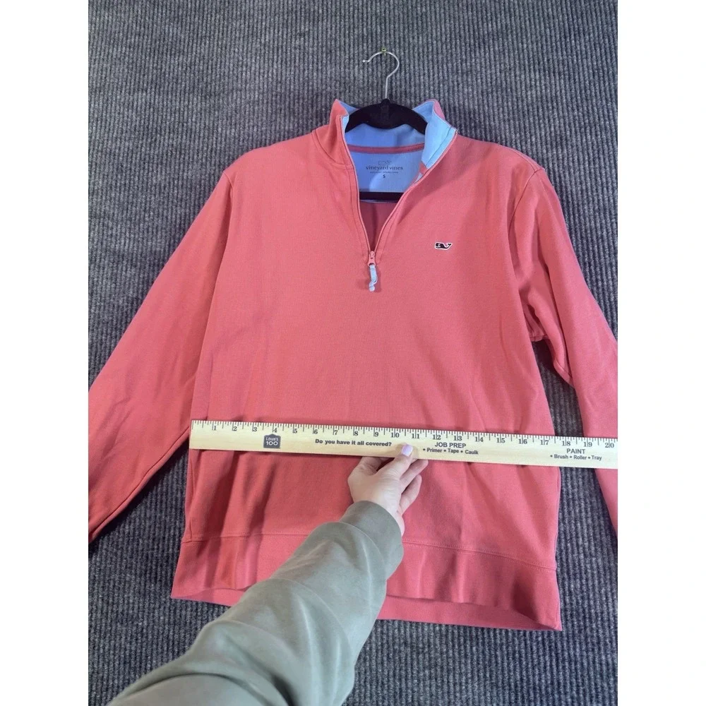 Vineyard Vines Pink Knit Pima Cotton Pullover Sweater Mock‎ Neck 1/4 Zip S
